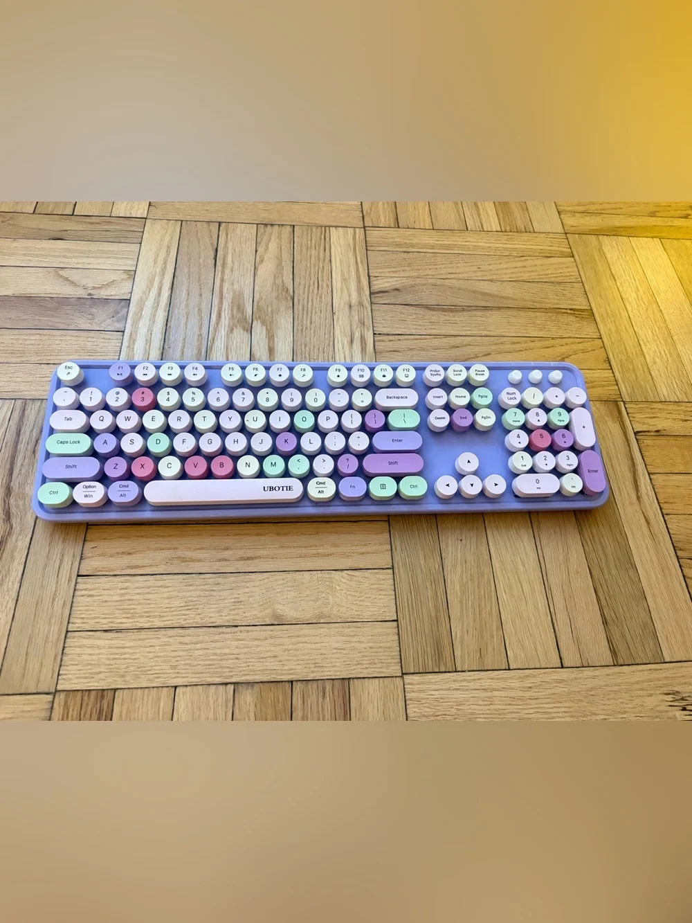 UBOTIE Viral Purple Pastel Colorful Wireless Keyboard and Mouse Windows or Mac